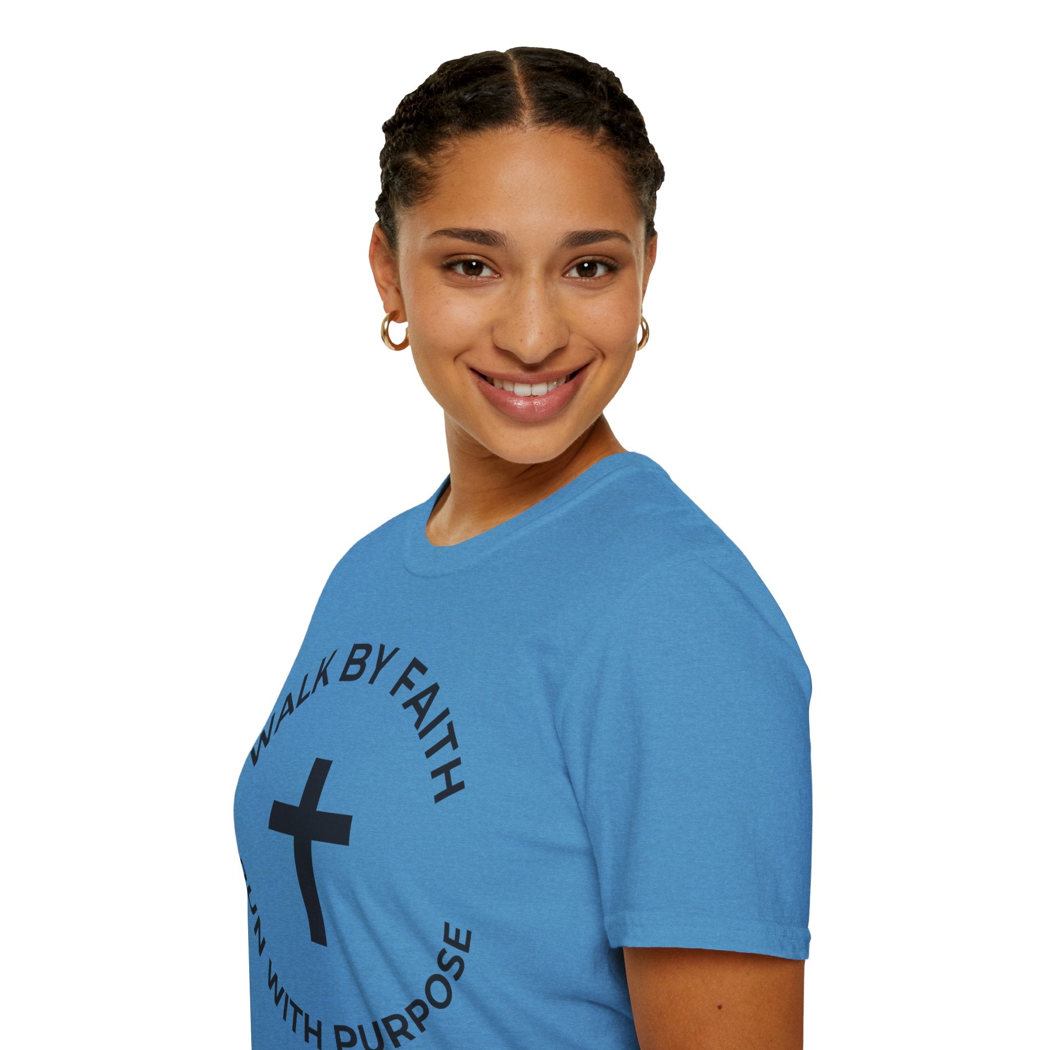 Walk by Faith - Run with Purpose Christian Runner T-Shirt