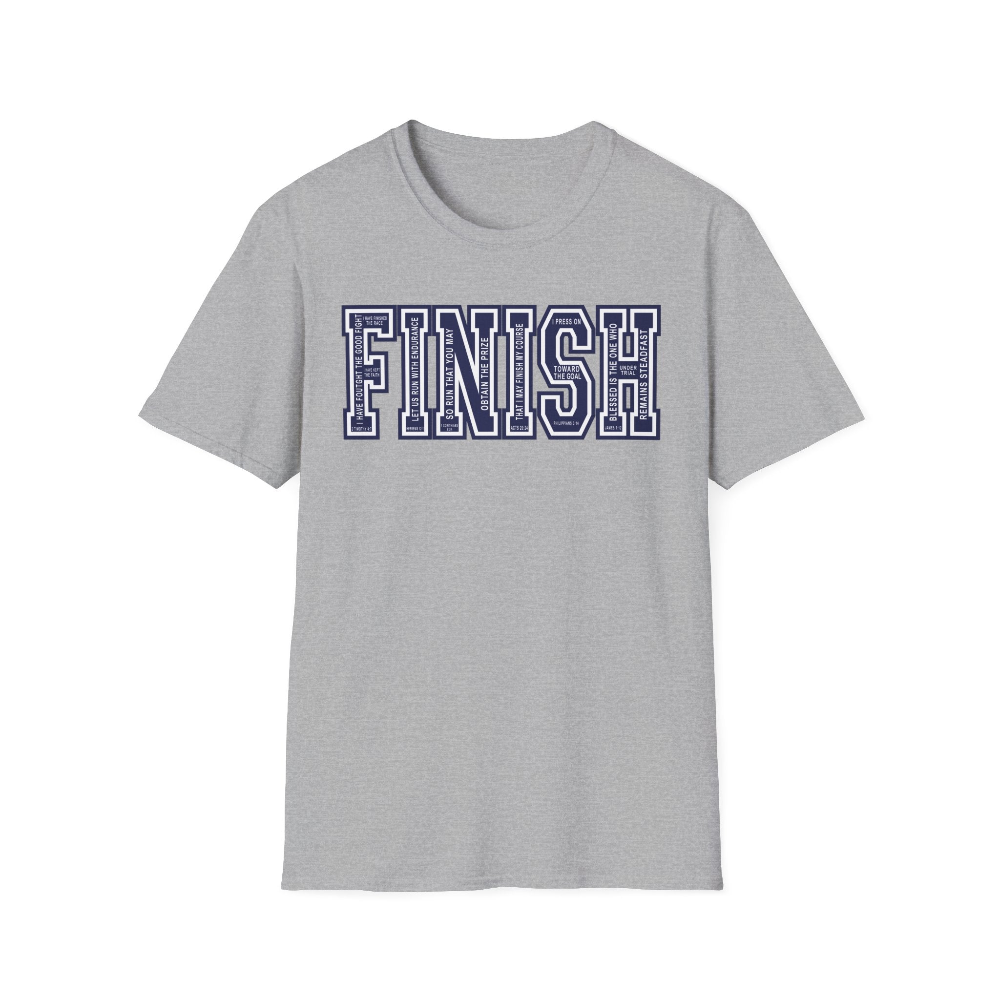 FINISH Christian Runner T-Shirt (Navy Blue)