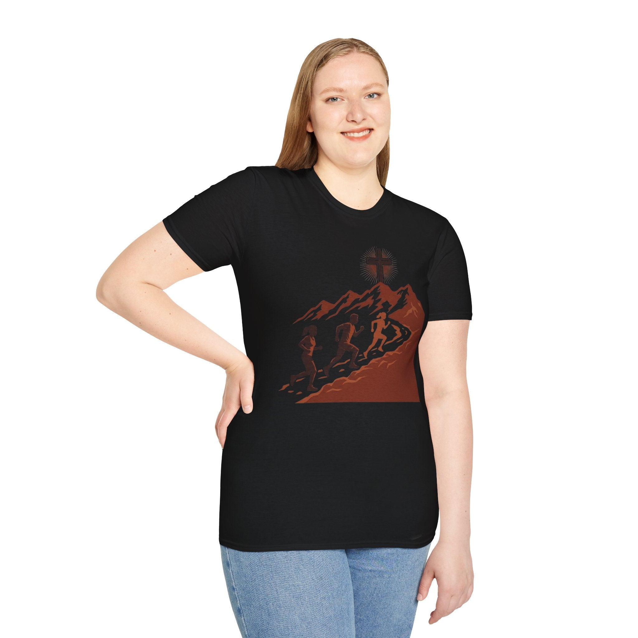 From the Valley to the Mountaintop Christian Runner T-Shirt