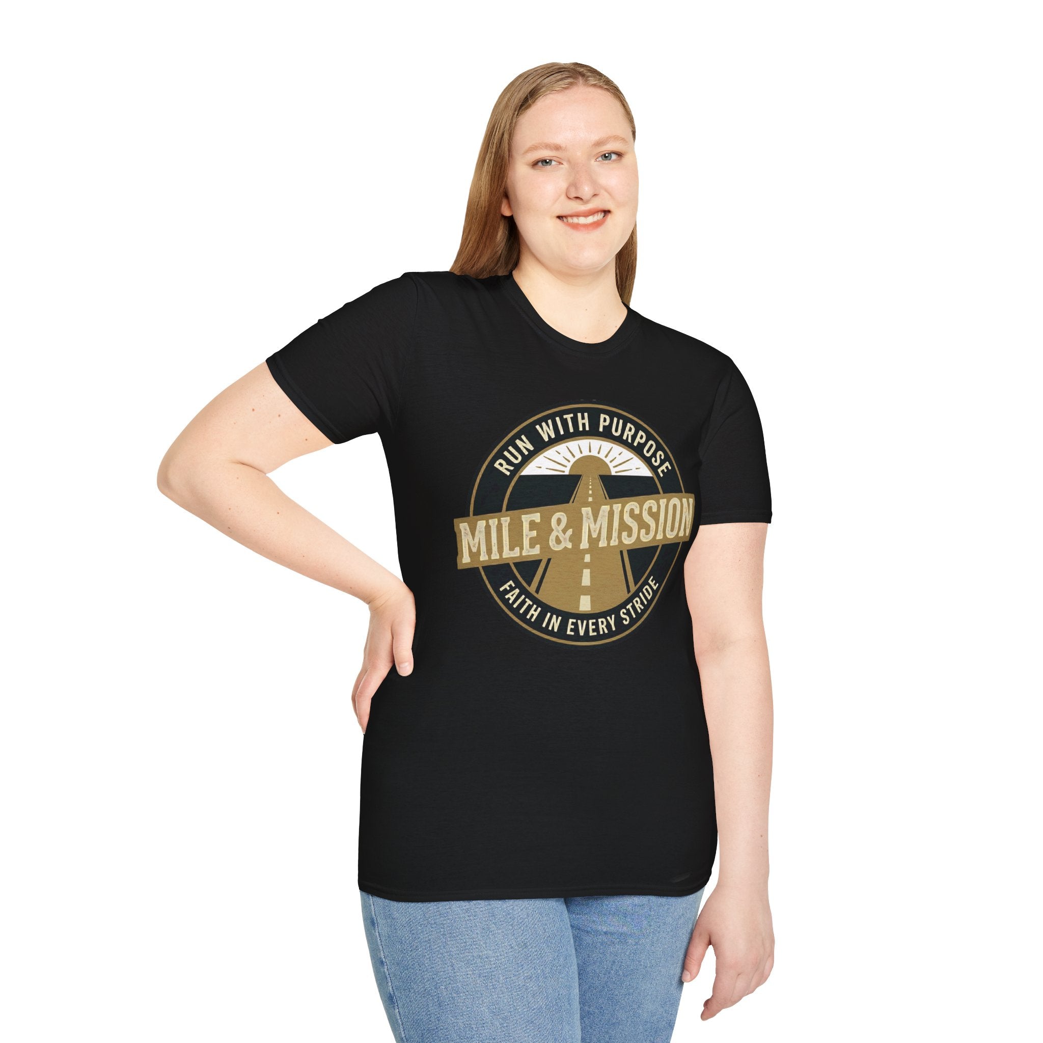 Mile & Mission: Run with Purpose Christian Runner T-Shirt