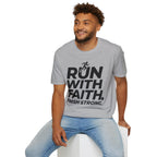 Run With Faith - Finish Strong Christian Runner T-Shirt