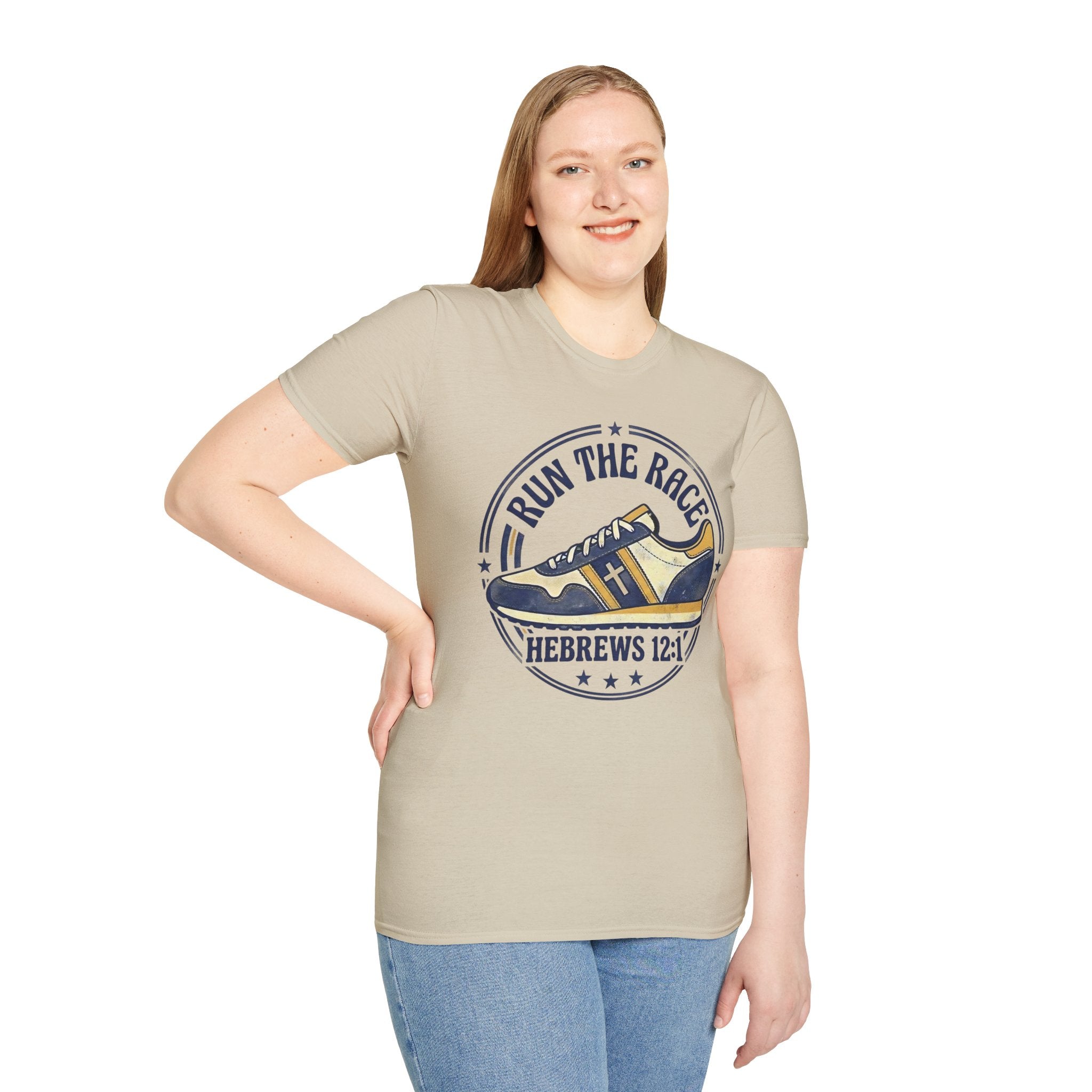 Run The Race - Hebrews 12:1 Christian Christian Runner T-Shirt