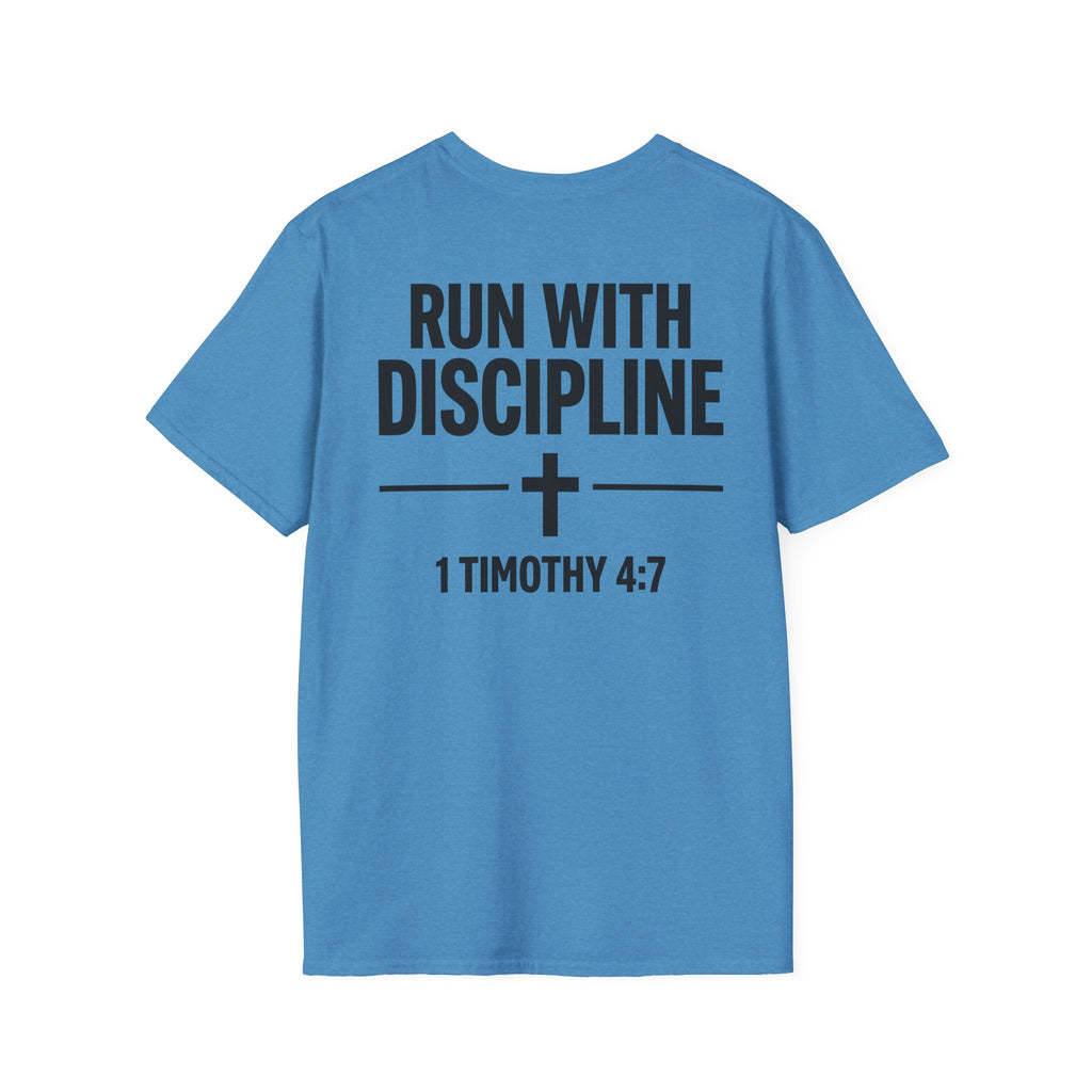 Mile & Mission - Run with Discipline Christian Runner T-Shirt