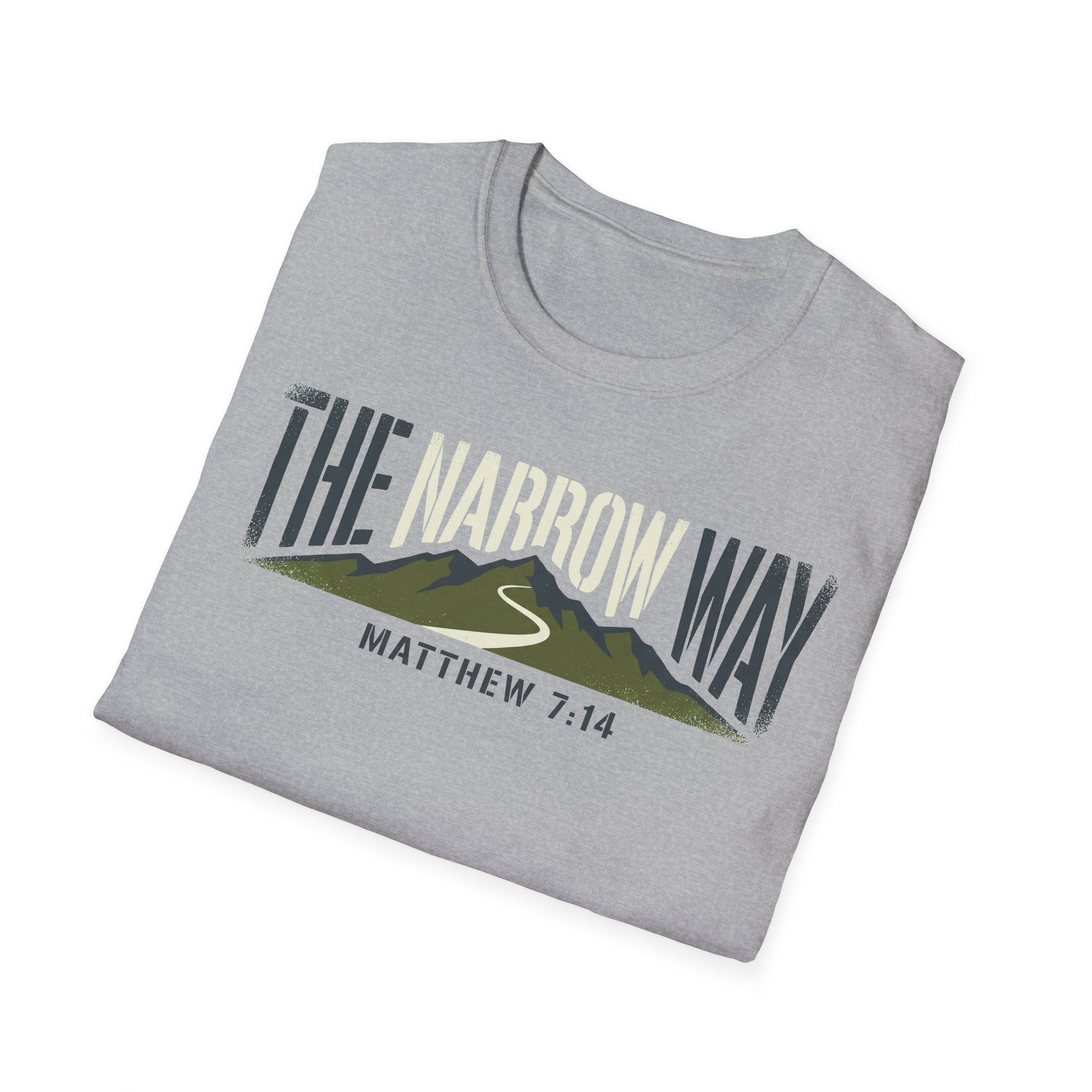 The Narrow Way - Matthew 7:14 Christian Runner T-Shirt