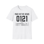 Pace Set by Jesus 0121 Bib Style Christian Runner T-Shirt