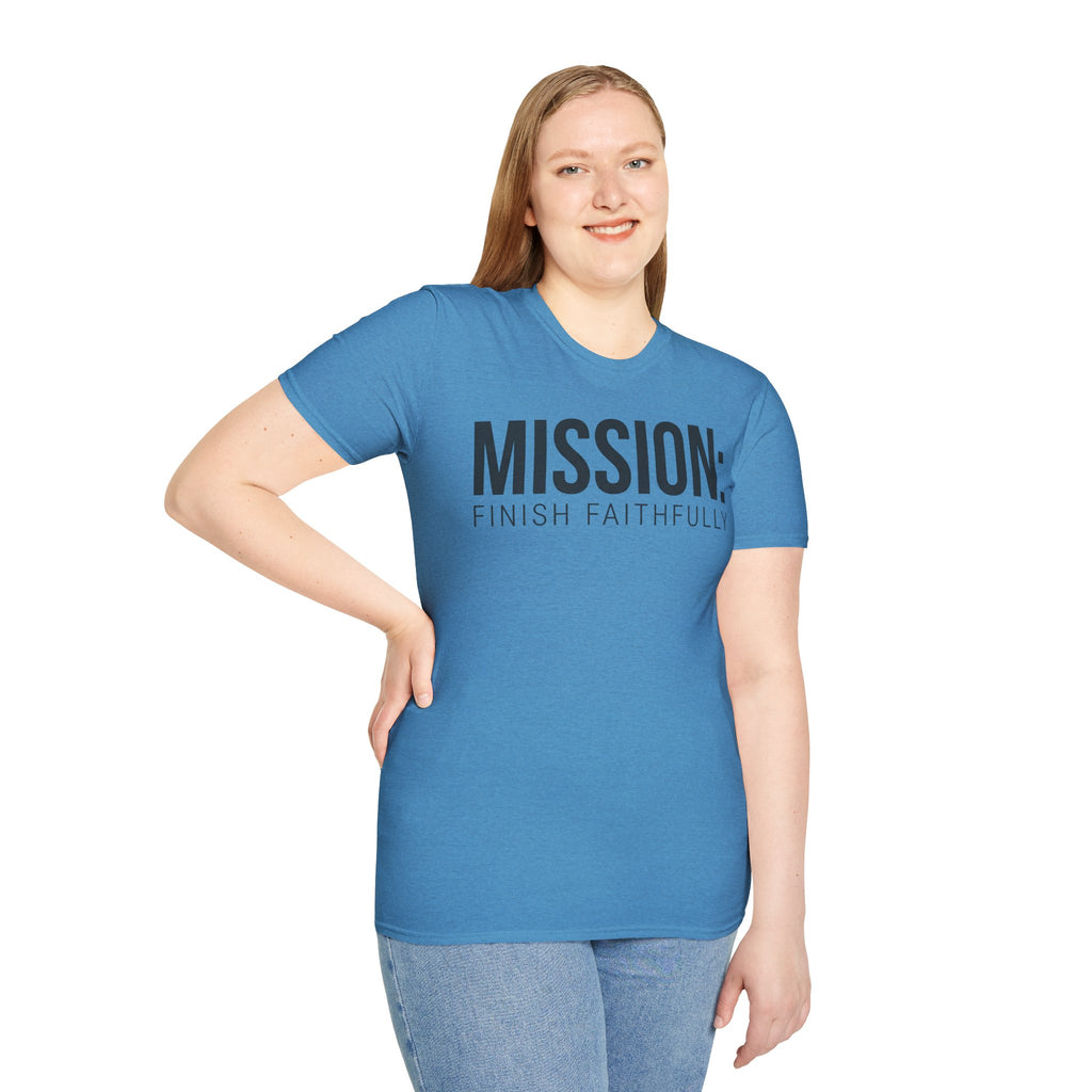 Mission: Finish Faithfully Christian Runner T-Shirt