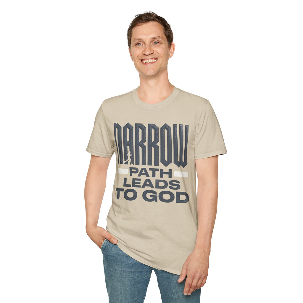 Narrow Path Leads to God Christian Runner T-Shirt (Male)