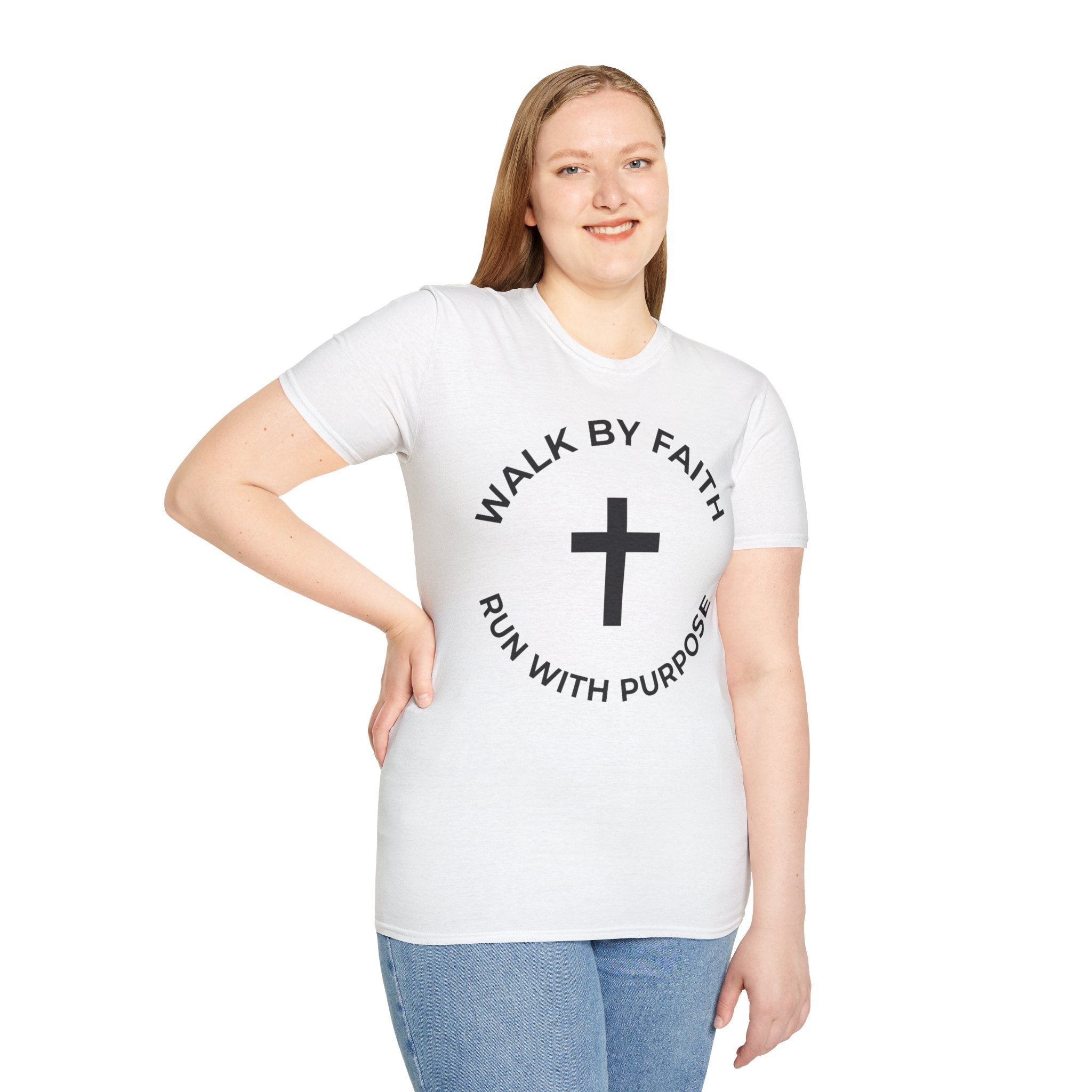 Walk by Faith - Run with Purpose Christian Runner T-Shirt