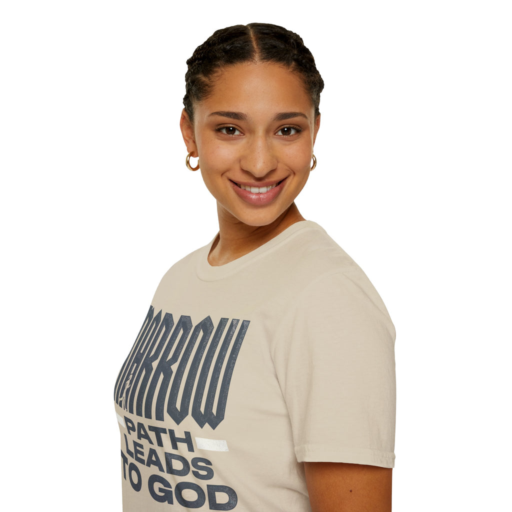 Narrow Path Leads to God Christian Runner T-Shirt (Female)