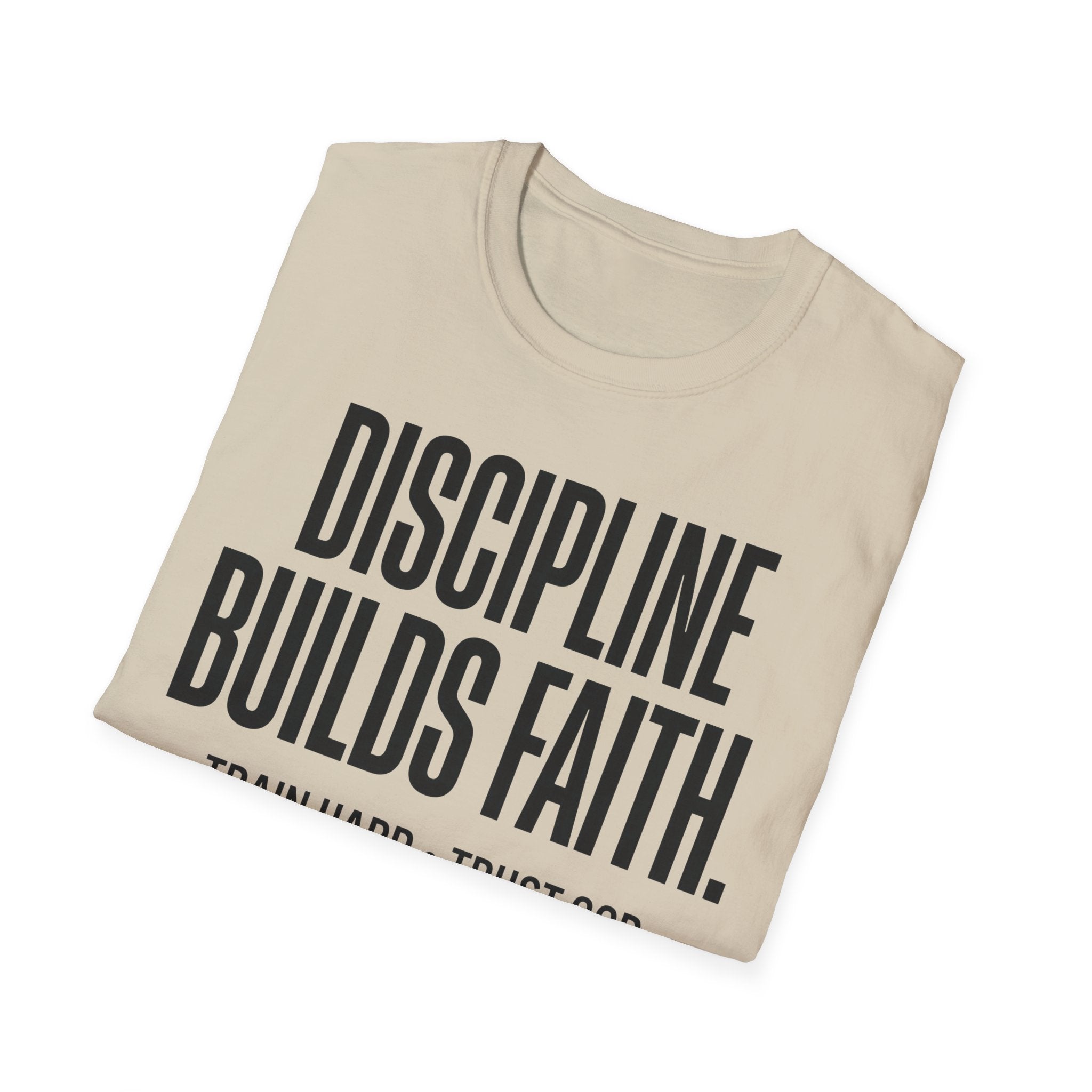 Discipline Builds Faith - Train Hard - Trust God Christian Runner T-Shirt