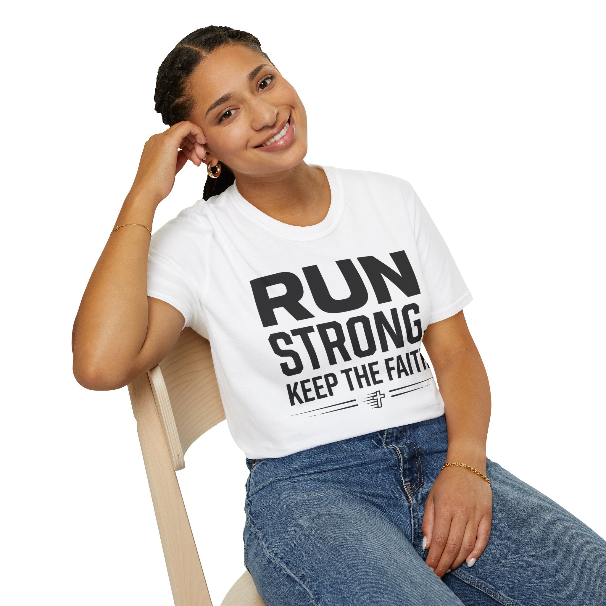 Run Strong - Keep the Faith Christian Runner T-Shirt