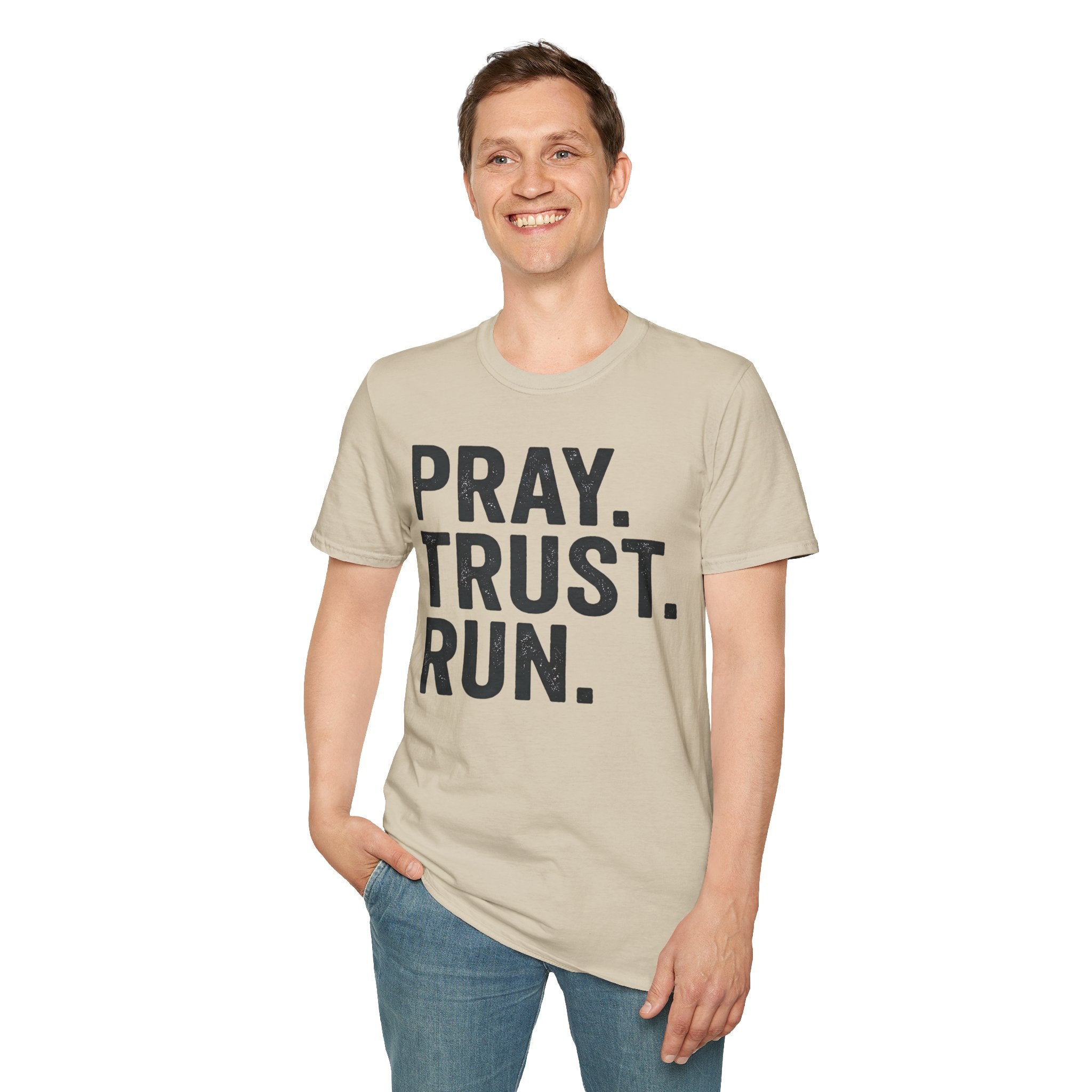 Pray Trust Run Christian Runner T-Shirt