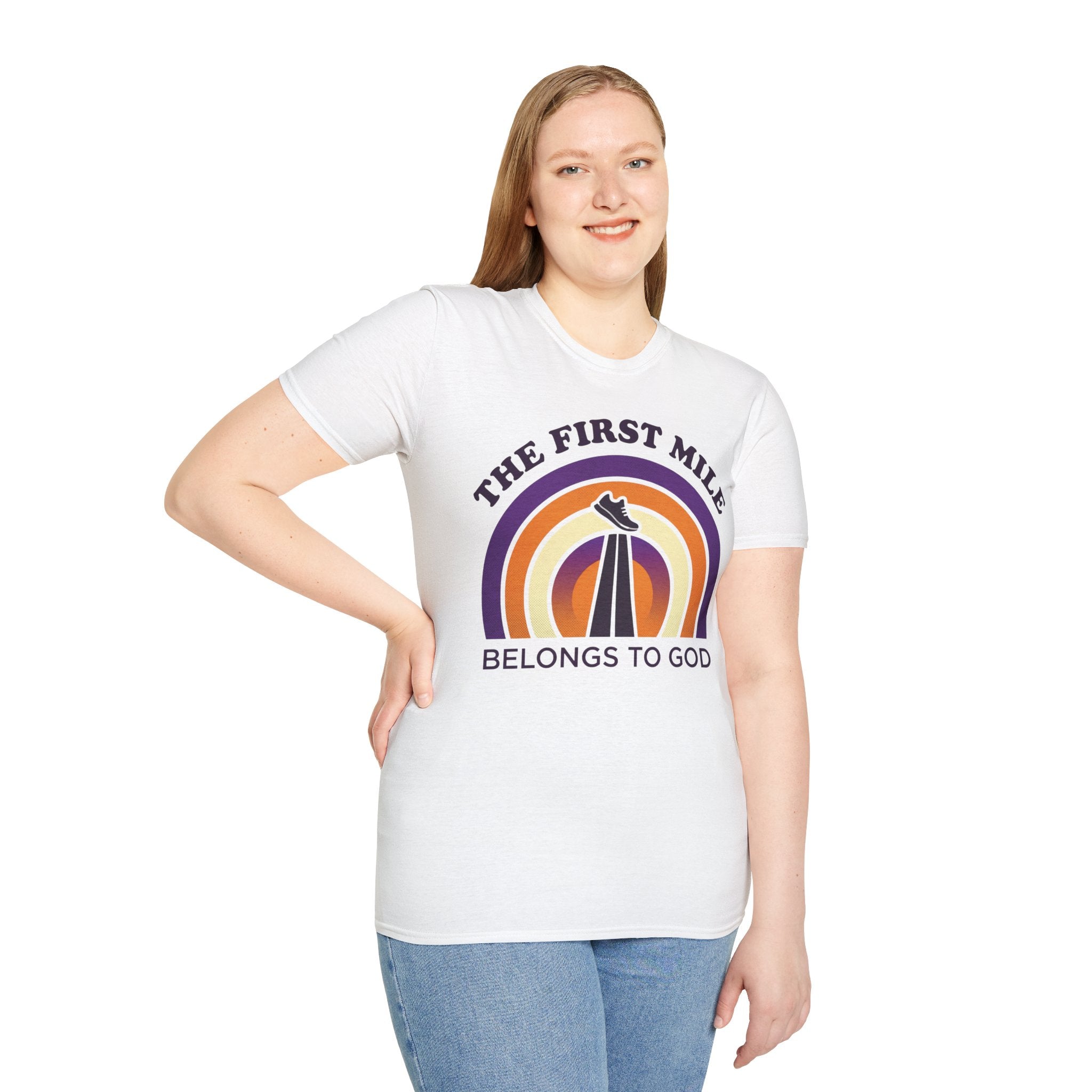 The First Mile Belongs to God Christian Runner T-Shirt
