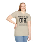 Pace Set by Jesus 0121 Bib Style Christian Runner T-Shirt