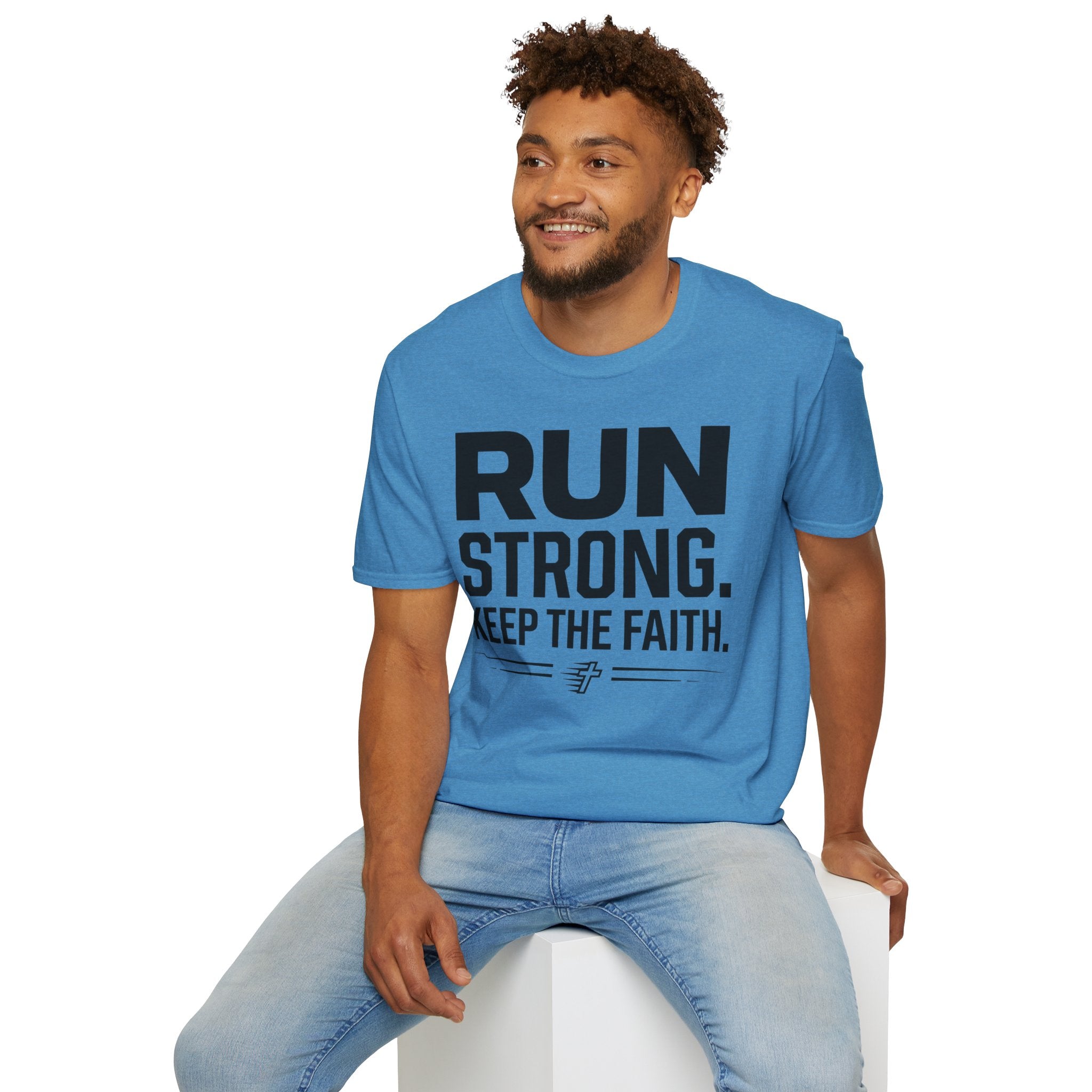 Run Strong - Keep the Faith Christian Runner T-Shirt