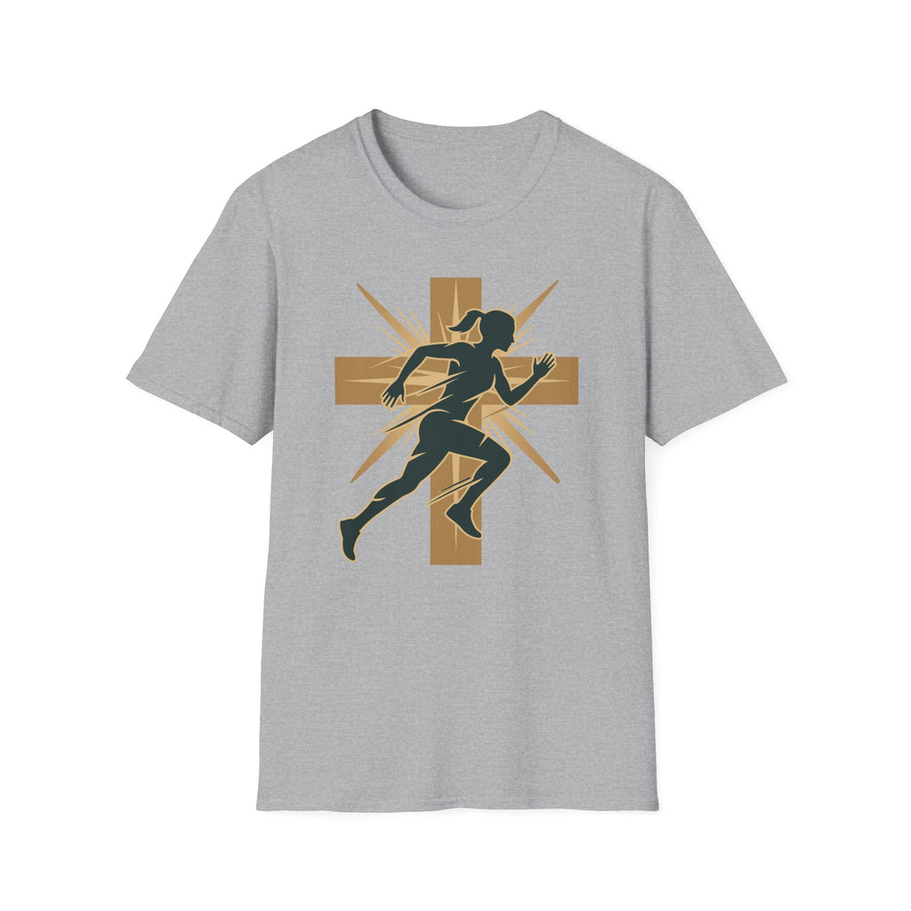 Cross Running Girl Christian Runner T-Shirt
