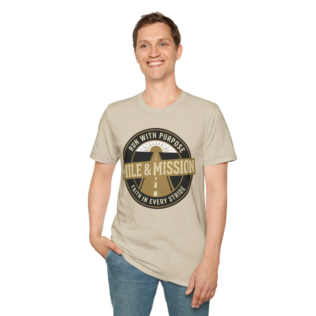 Mile & Mission: Run with Purpose Christian Runner T-Shirt