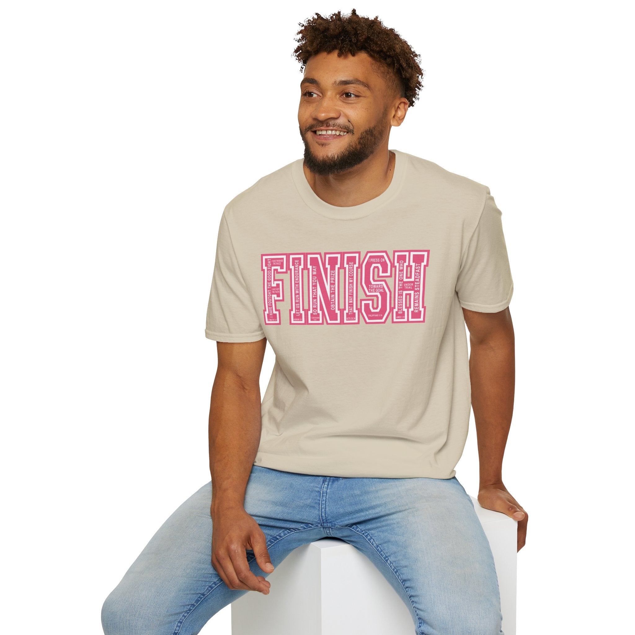 FINISH Christian Runner T-Shirt (Pink)