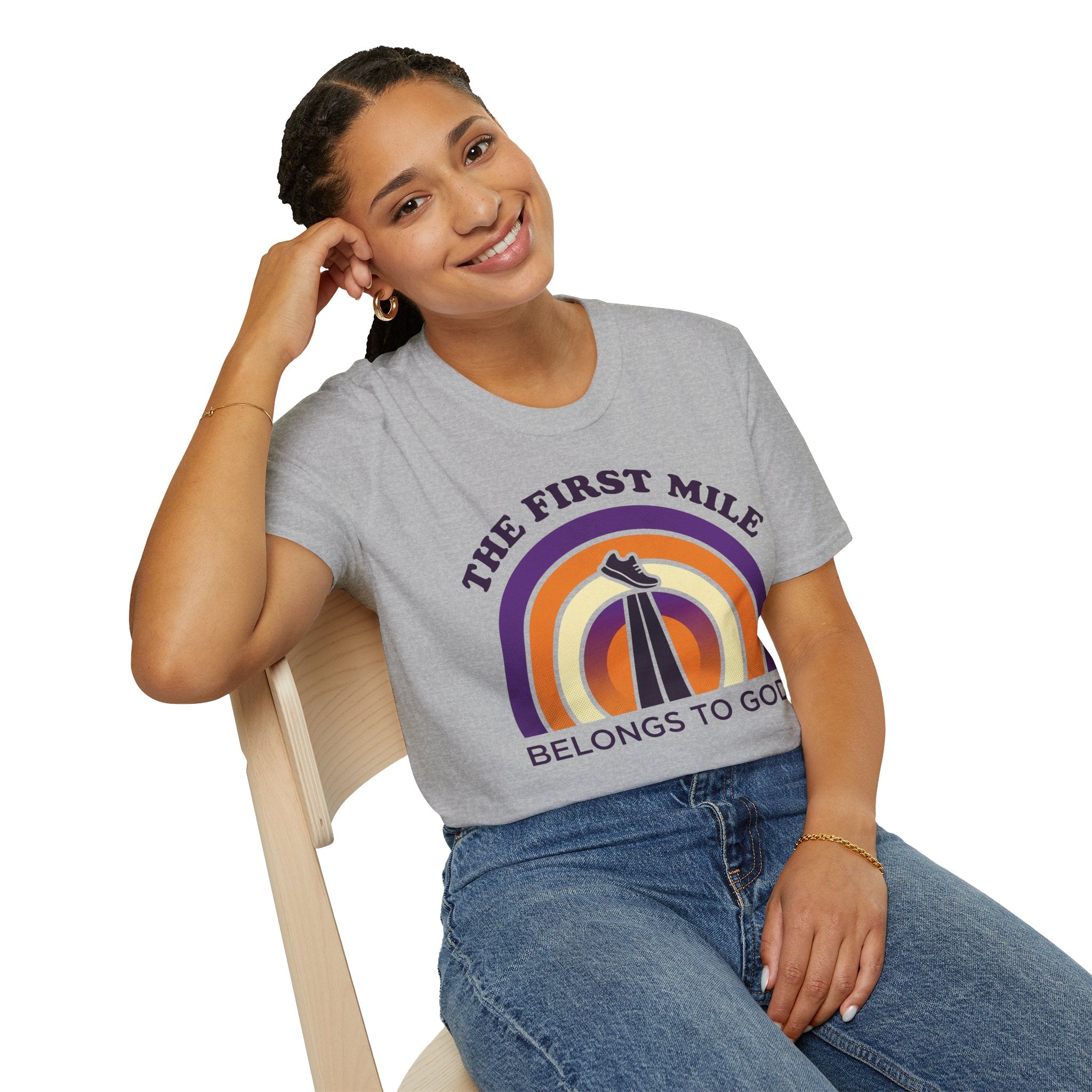The First Mile Belongs to God Christian Runner T-Shirt