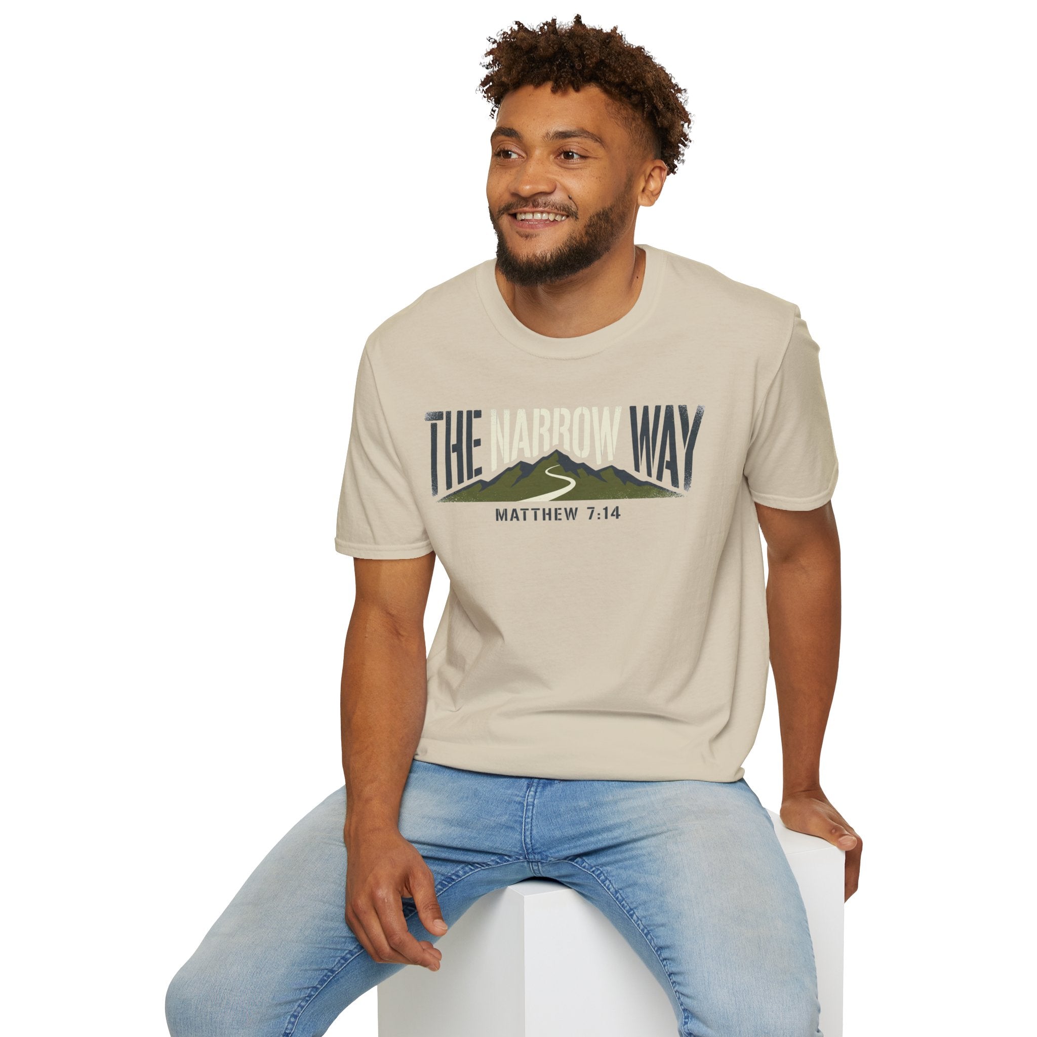 The Narrow Way - Matthew 7:14 Christian Runner T-Shirt