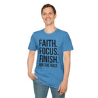 Faith Focus Finish - Run the Race Christian Runner T-Shirt