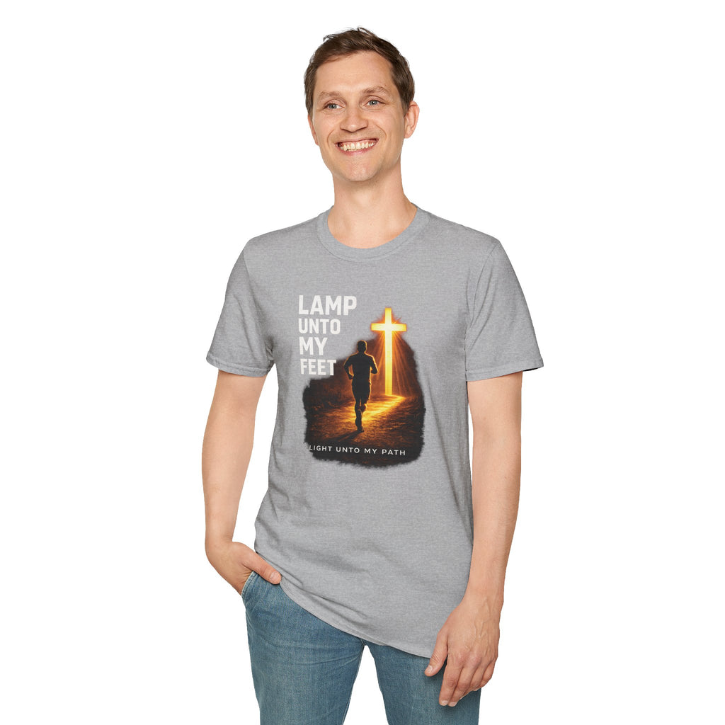Lamp Unto My Feet - Light Unto My Path Christian Runner T-Shirt (Male)