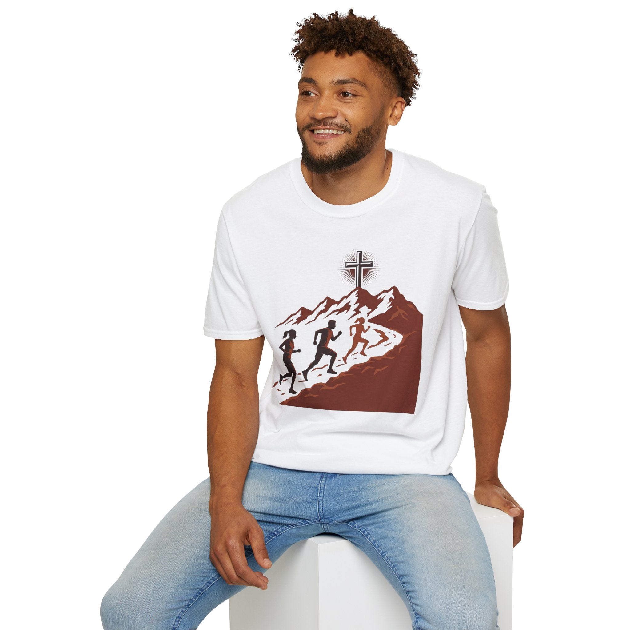 From the Valley to the Mountaintop Christian Runner T-Shirt