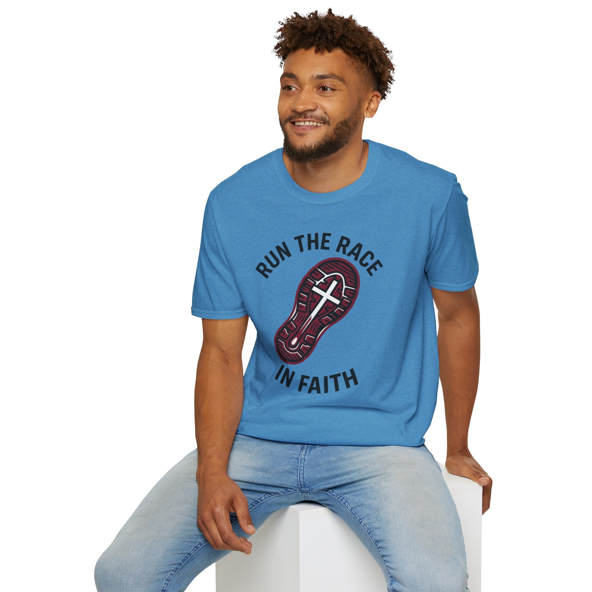 Run the Race in Faith Christian Runner T-Shirt
