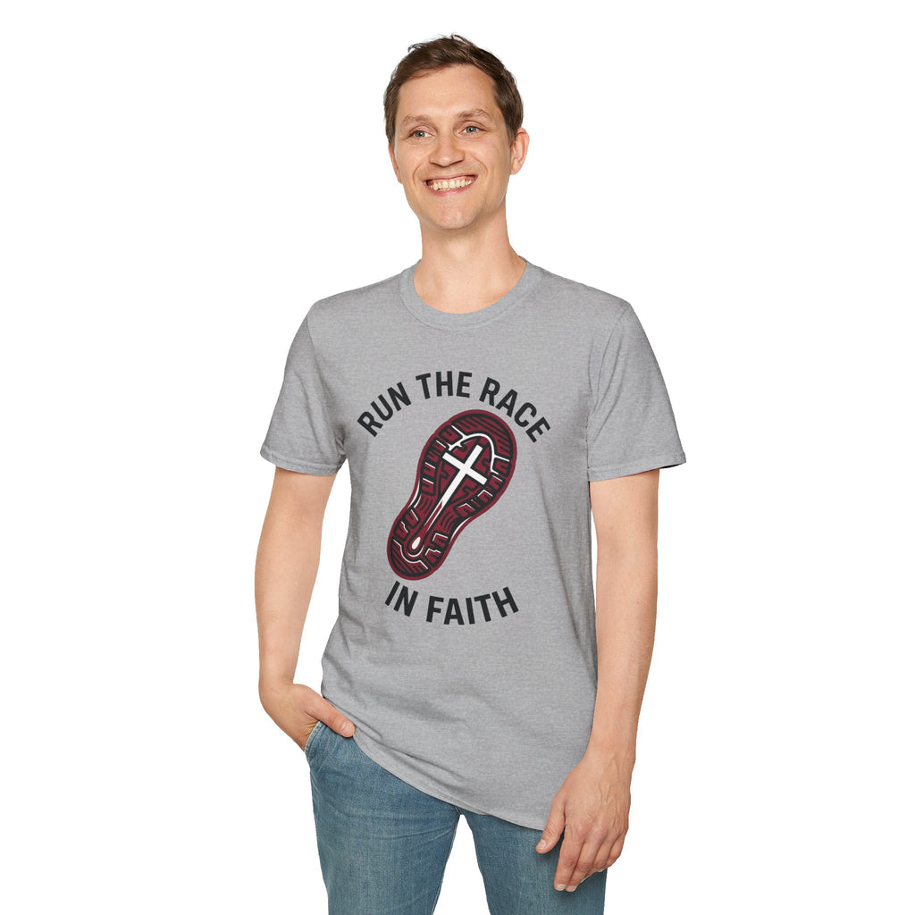 Run the Race in Faith Christian Runner T-Shirt