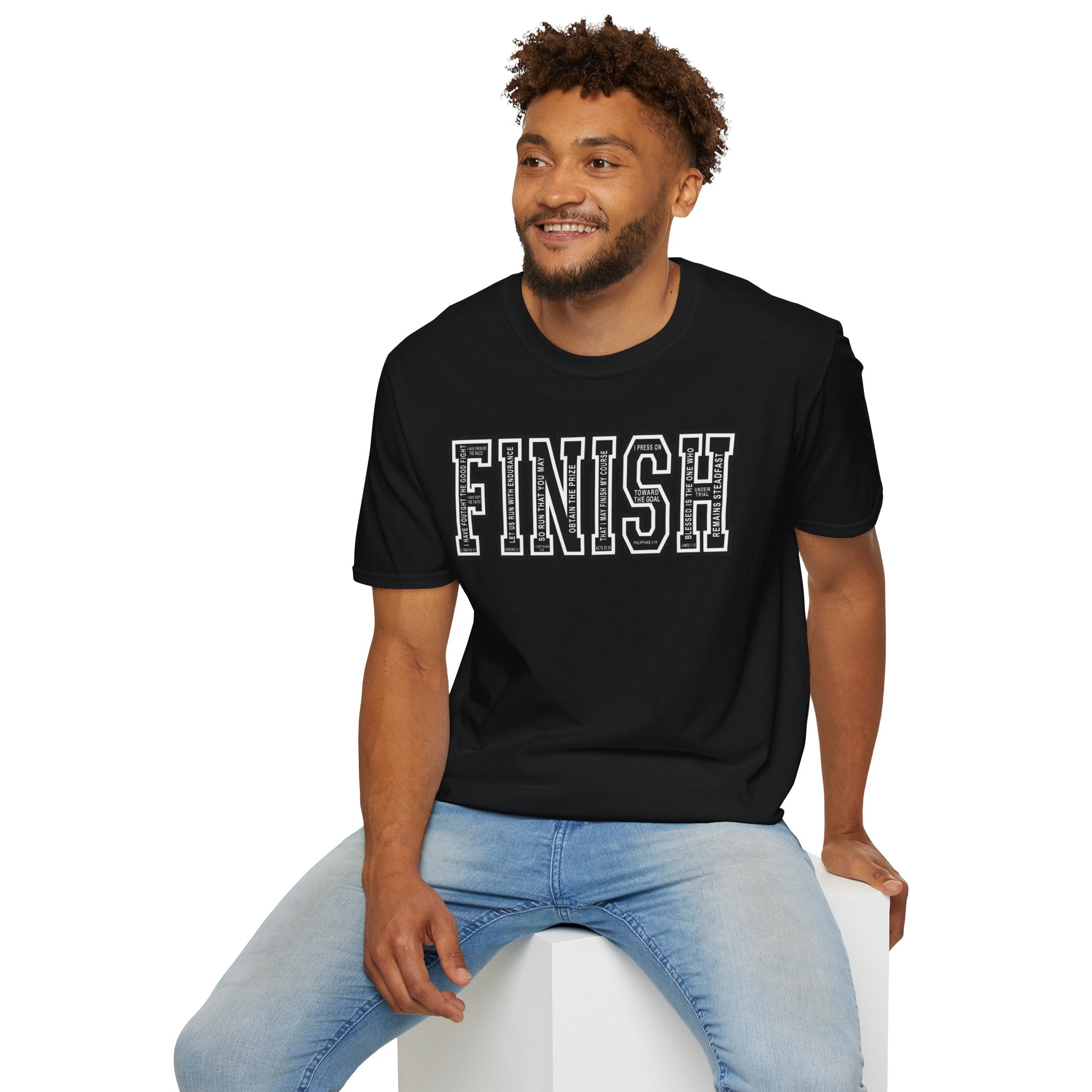 FINISH Running Christian Runner T-Shirt (Black)