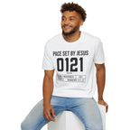 Pace Set by Jesus 0121 Bib Style Christian Runner T-Shirt