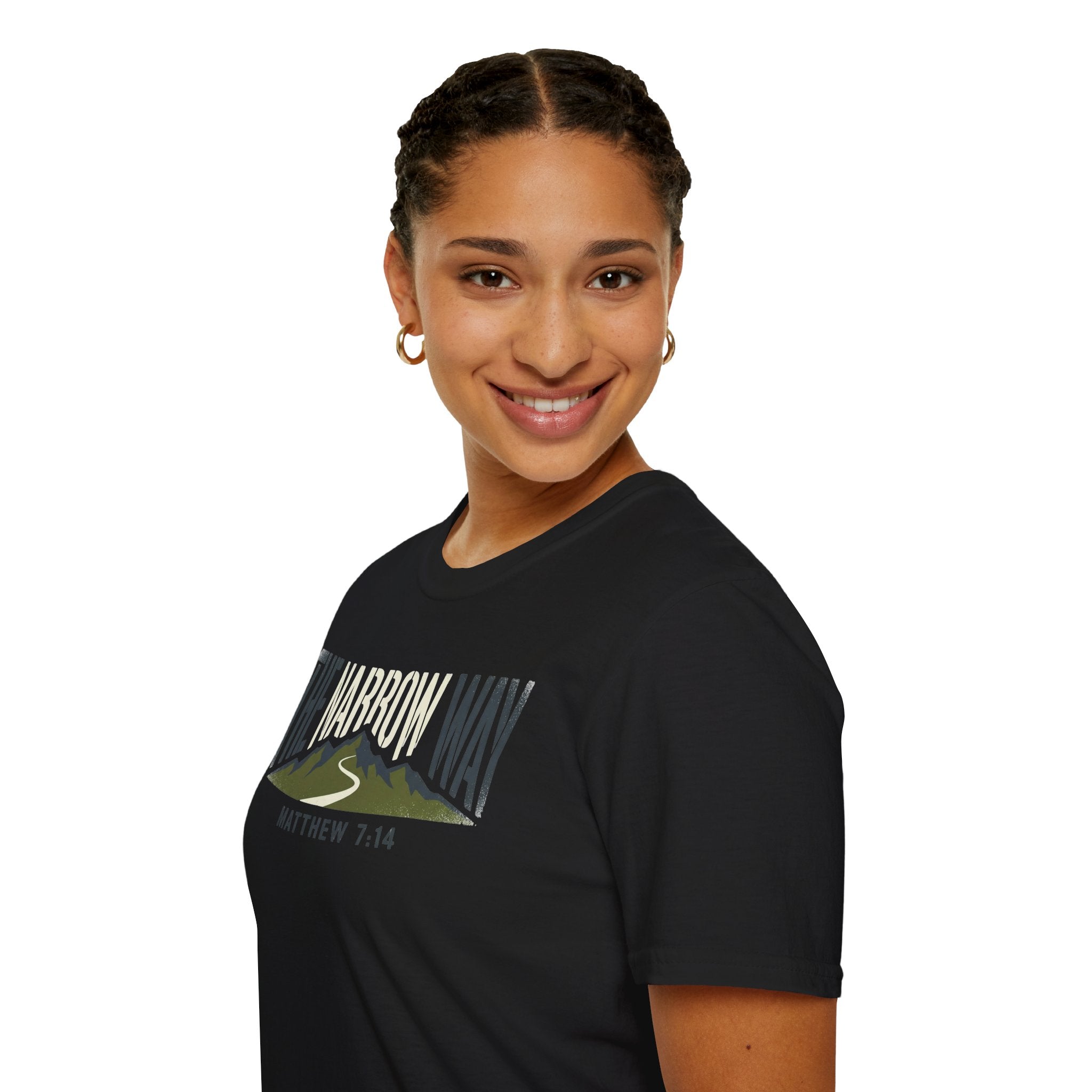 The Narrow Way - Matthew 7:14 Christian Runner T-Shirt