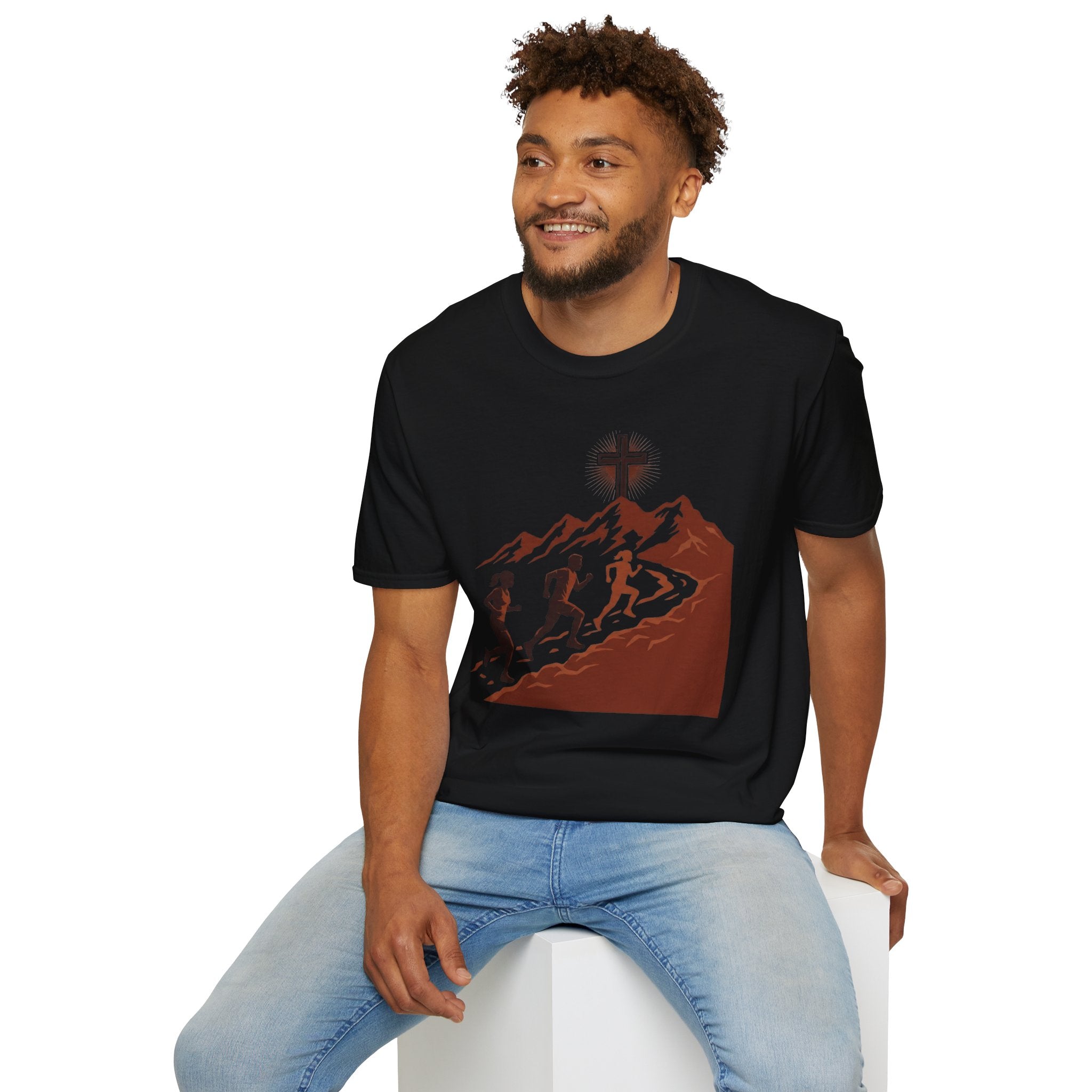 From the Valley to the Mountaintop Christian Runner T-Shirt