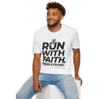 Run With Faith - Finish Strong Christian Runner T-Shirt