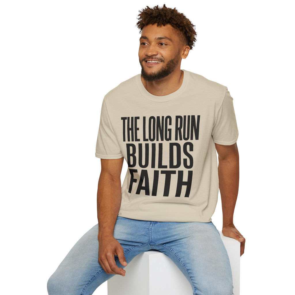 The Long Run Builds Faith Christian Runner T-Shirt