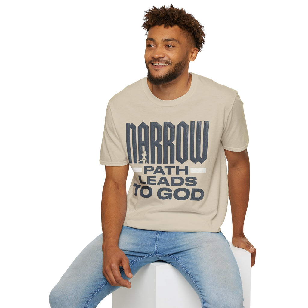 Narrow Path Leads to God Christian Runner T-Shirt (Male)