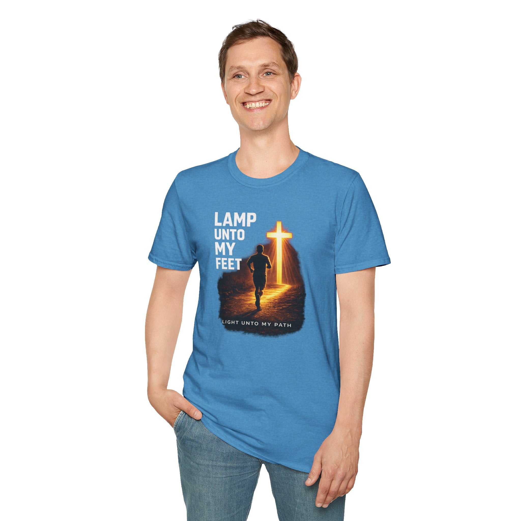 Lamp Unto My Feet - Light Unto My Path Christian Runner T-Shirt (Male)