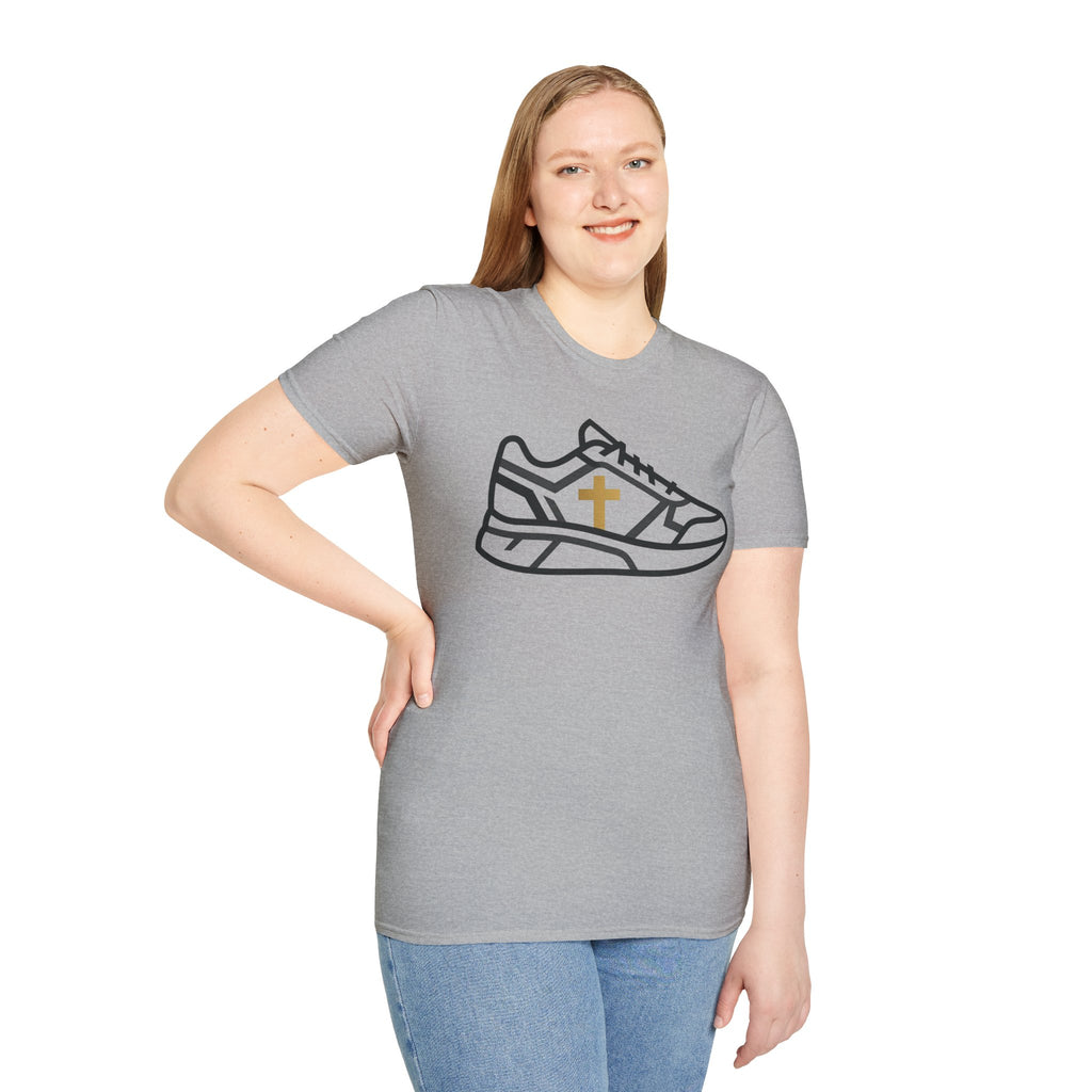 With Me Every Stride Christian Runner T-Shirt