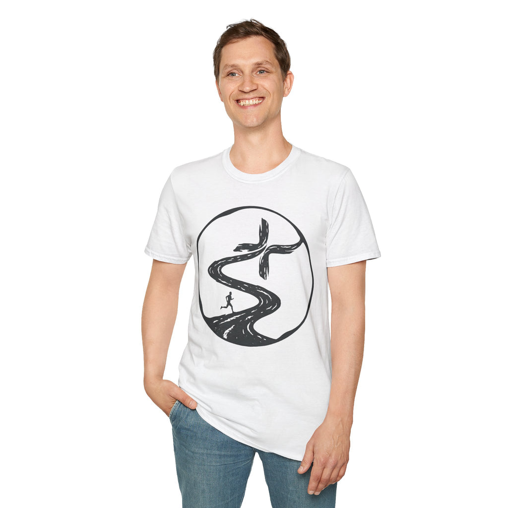 Winding Road to the Cross Christian Runner T-Shirt (Male)