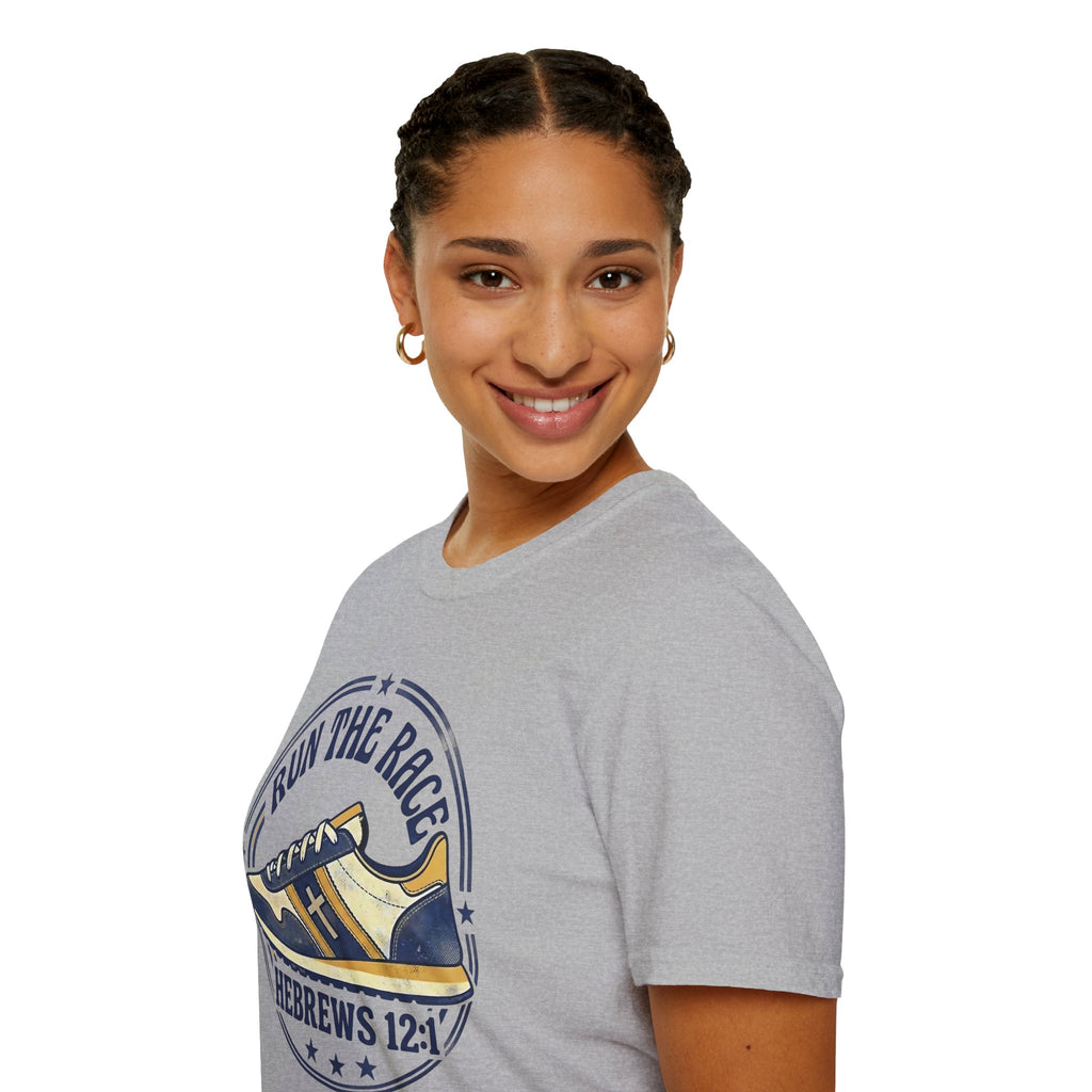 Run The Race - Hebrews 12:1 Christian Christian Runner T-Shirt