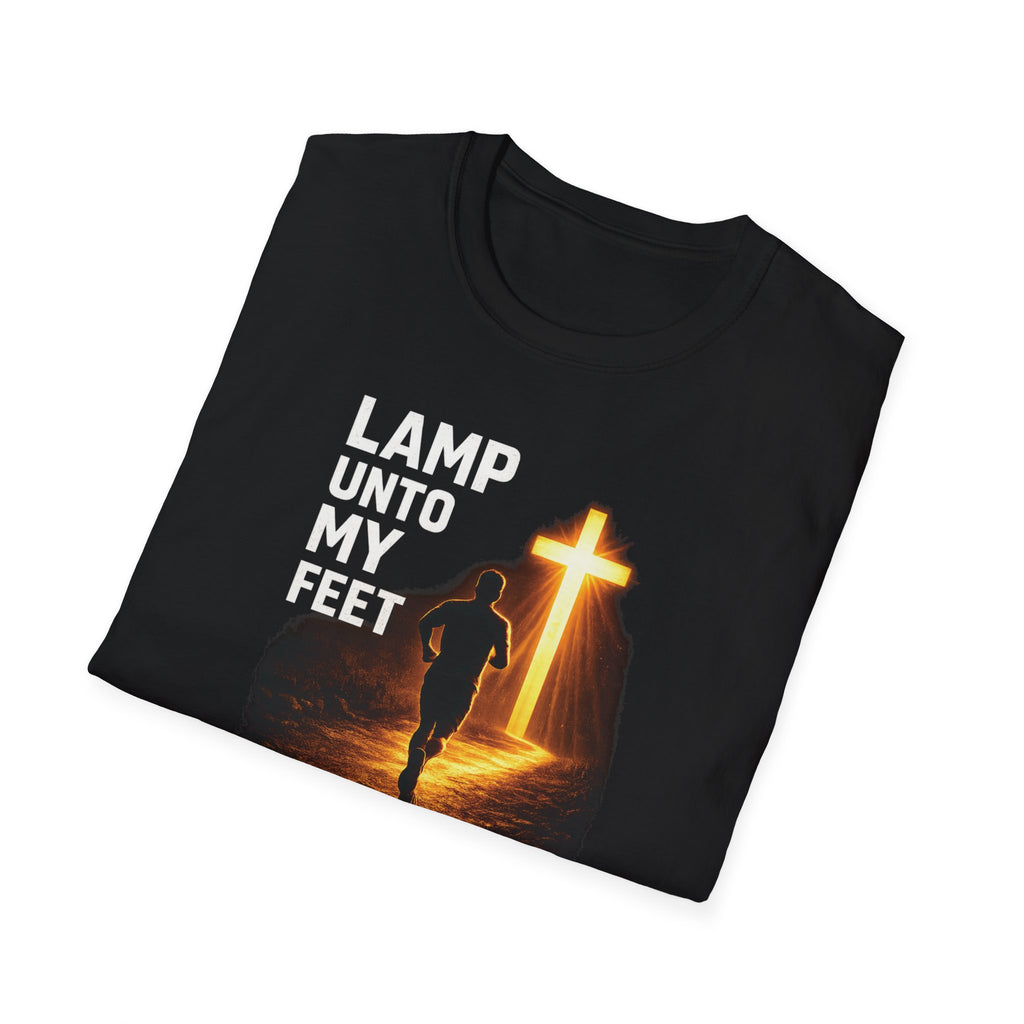 Lamp Unto My Feet - Light Unto My Path Christian Runner T-Shirt (Male)