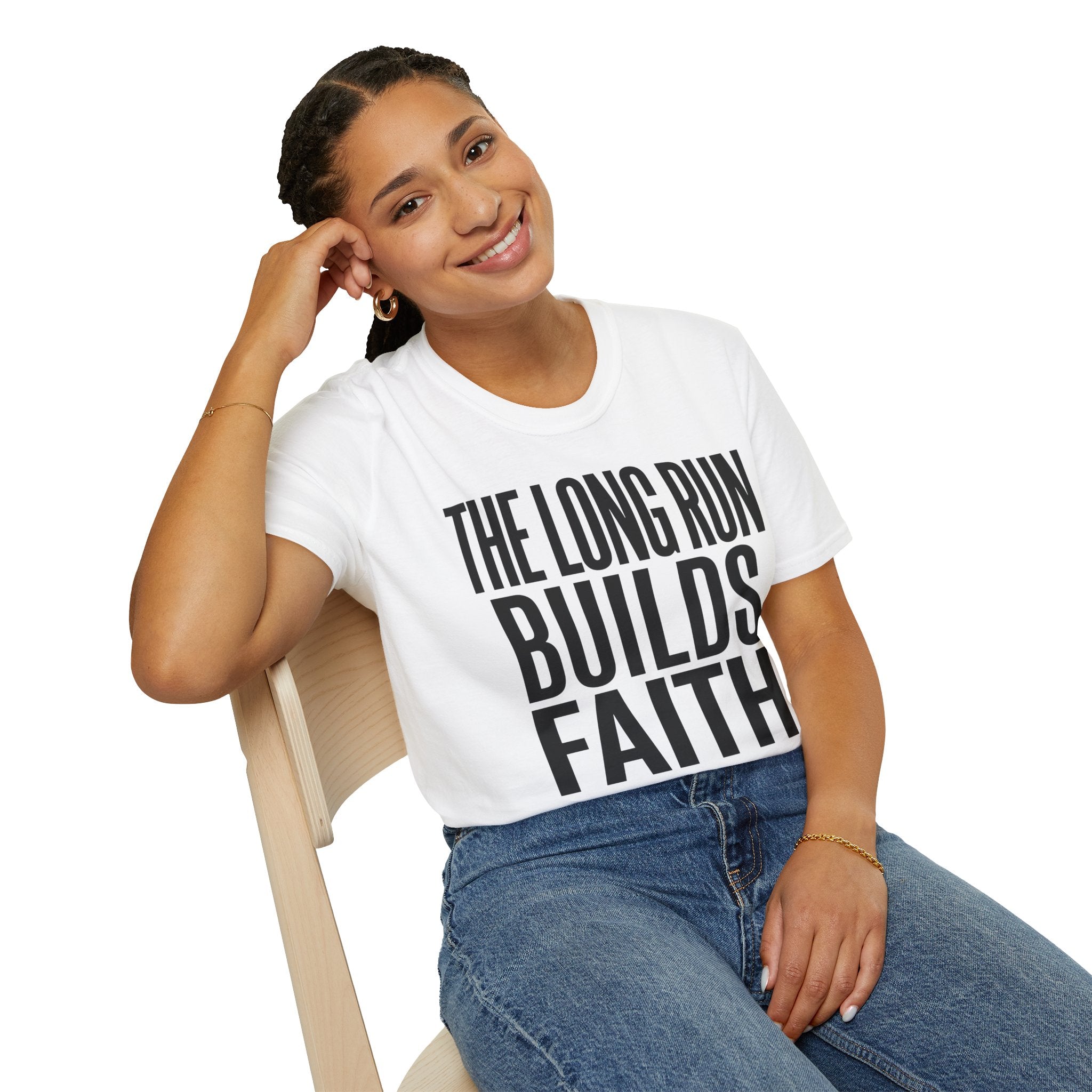 The Long Run Builds Faith Christian Runner T-Shirt