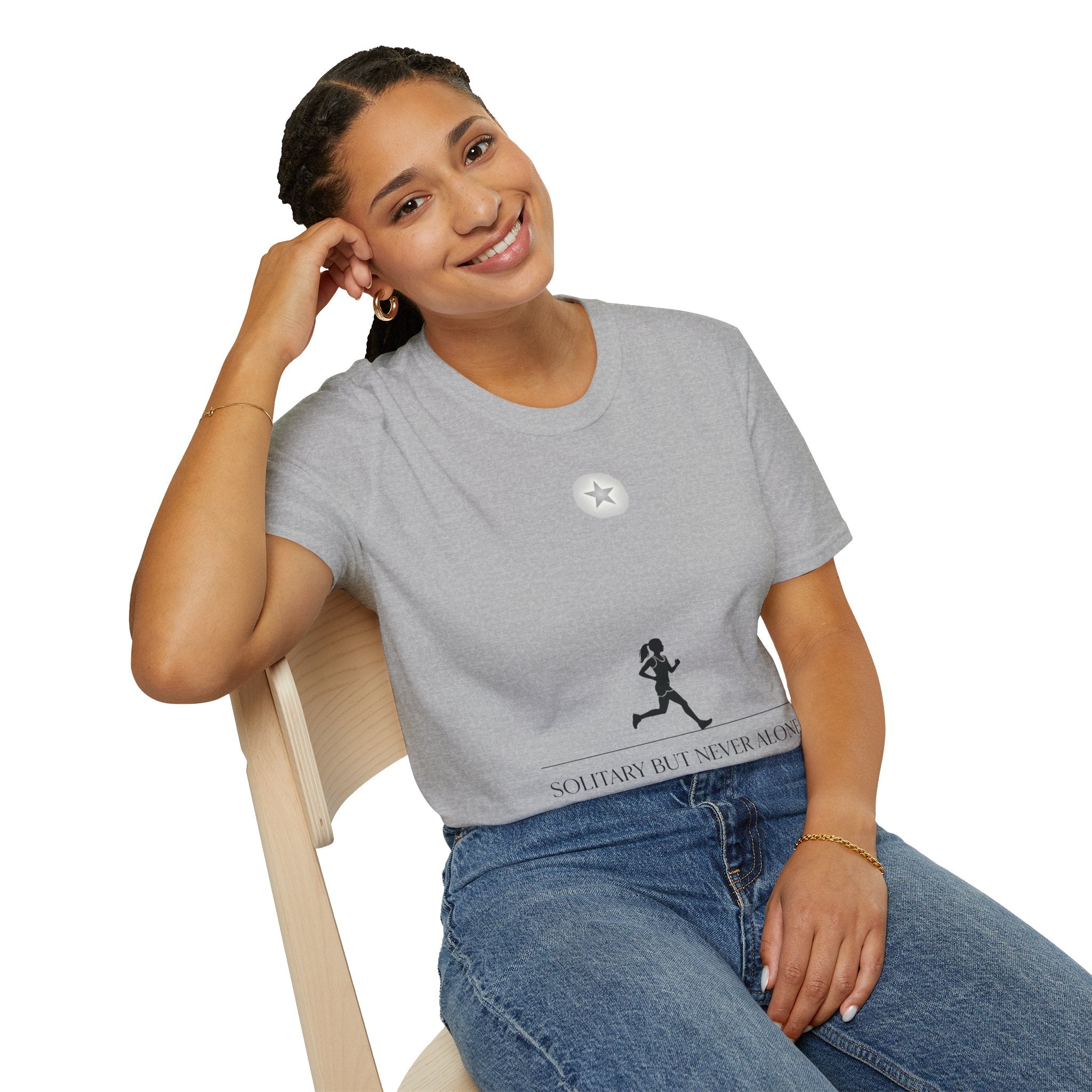 Morning Star - Solitary but Never Alone Christian Runner T-Shirt (Female)