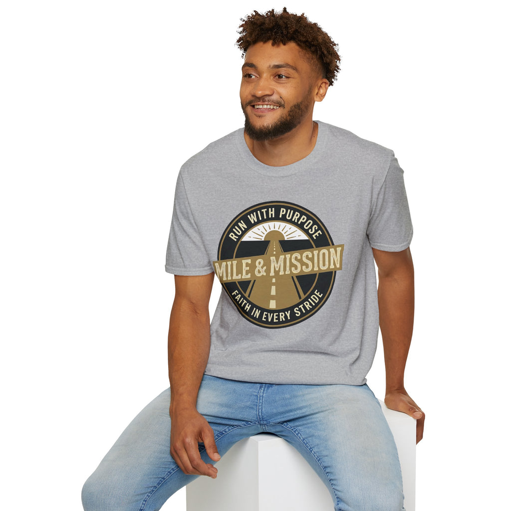 Mile & Mission: Run with Purpose Christian Runner T-Shirt