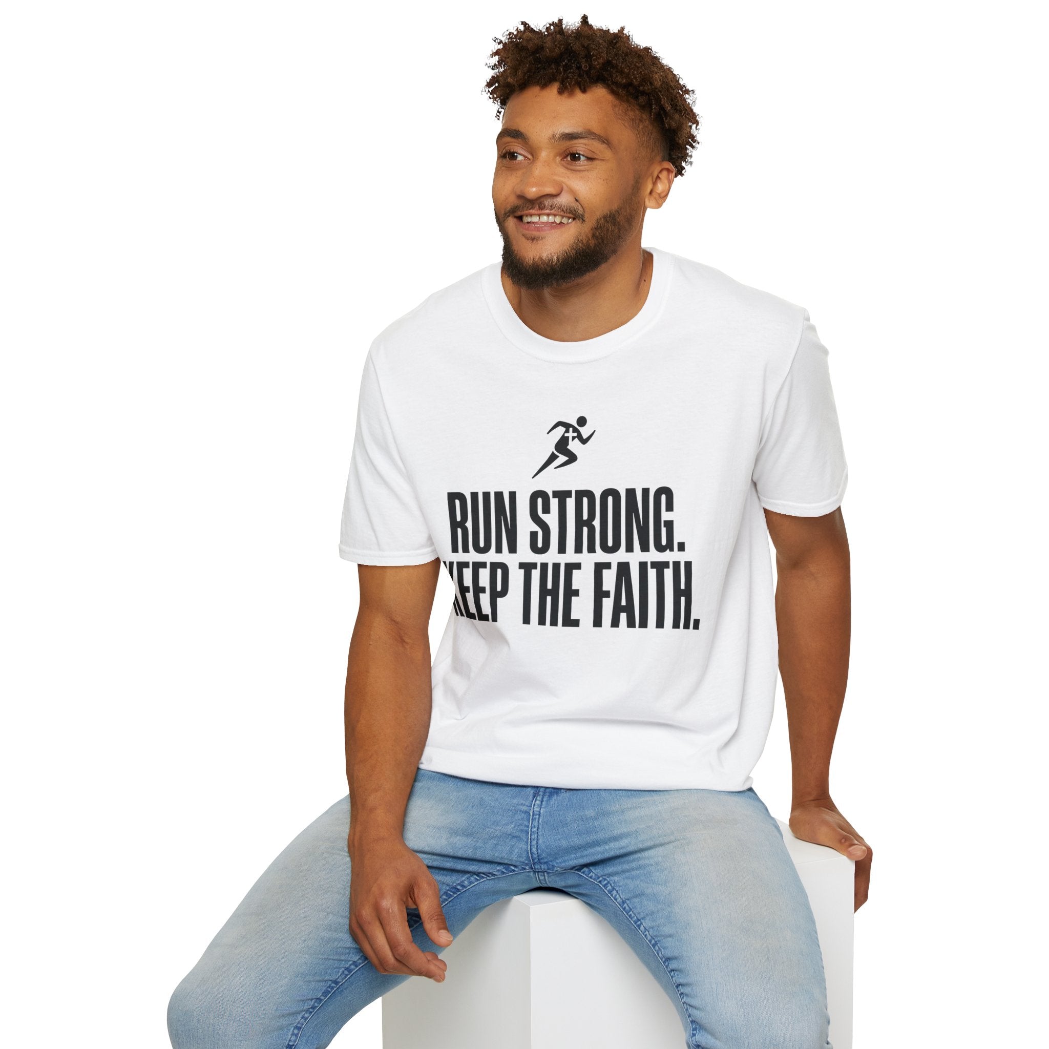 Run Strong - Keep the Faith Christian Runner T-Shirt
