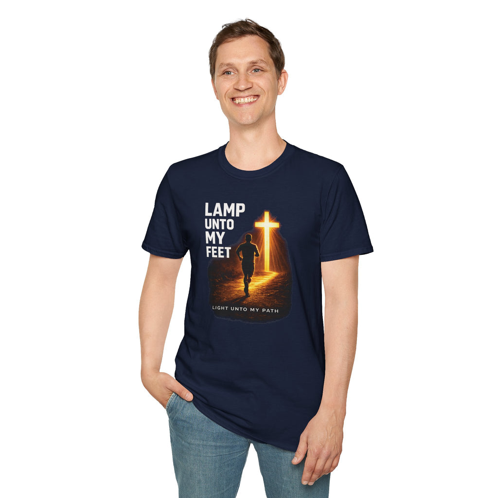 Lamp Unto My Feet - Light Unto My Path Christian Runner T-Shirt (Male)