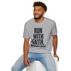 Run With Faith Discipline Over Comfort Christian Runner T-Shirt