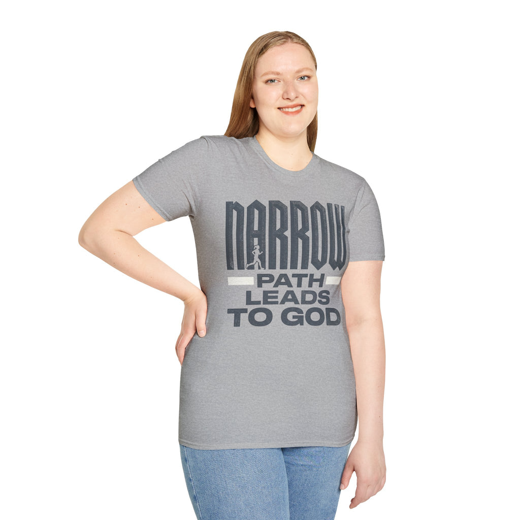 Narrow Path Leads to God Christian Runner T-Shirt (Female)