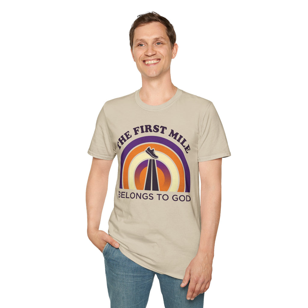 The First Mile Belongs to God Christian Runner T-Shirt