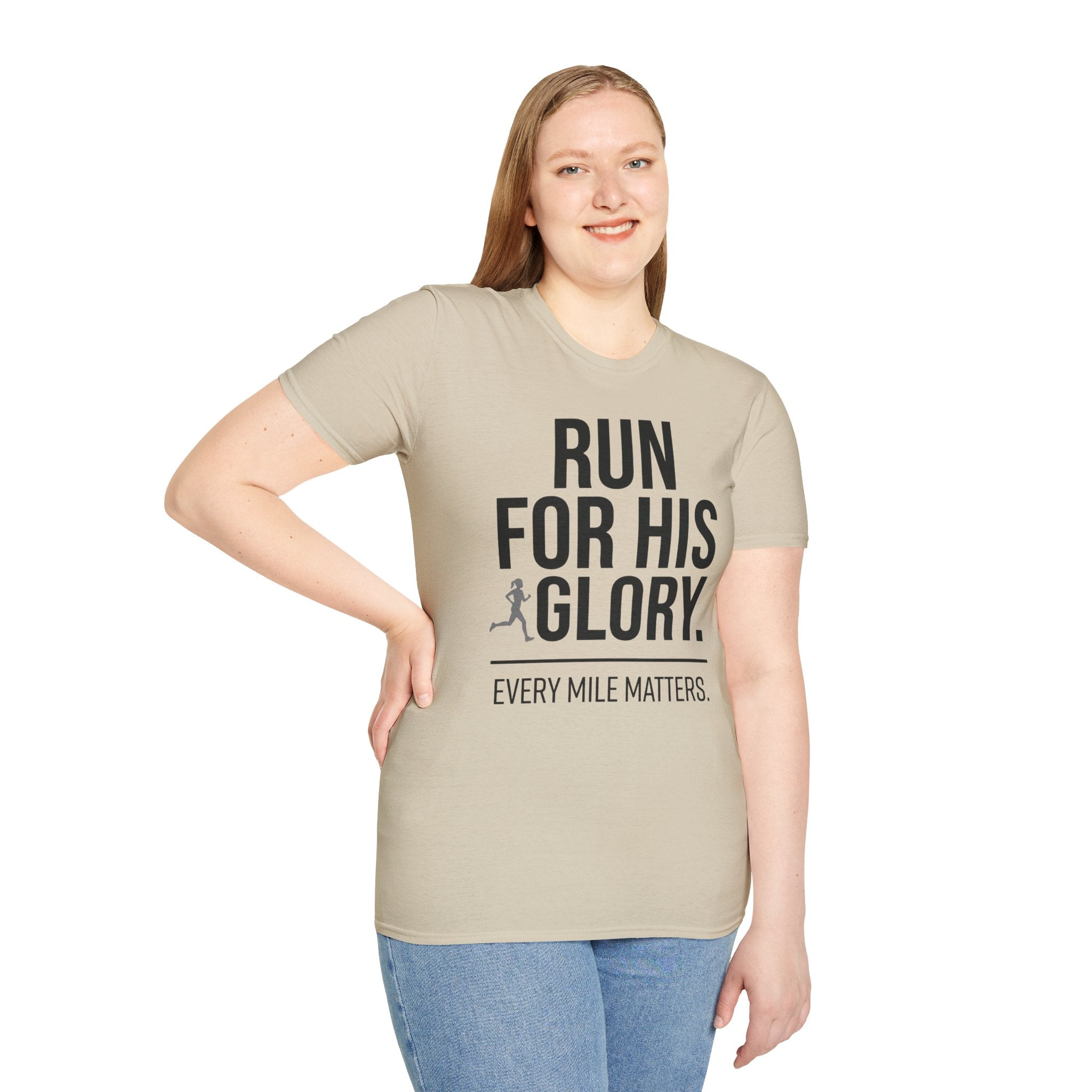 Run for His Glory Christian Runner T-Shirt (Female)